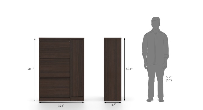 Portain Shoe Cabinet With Boot Storage (Dark Walnut)